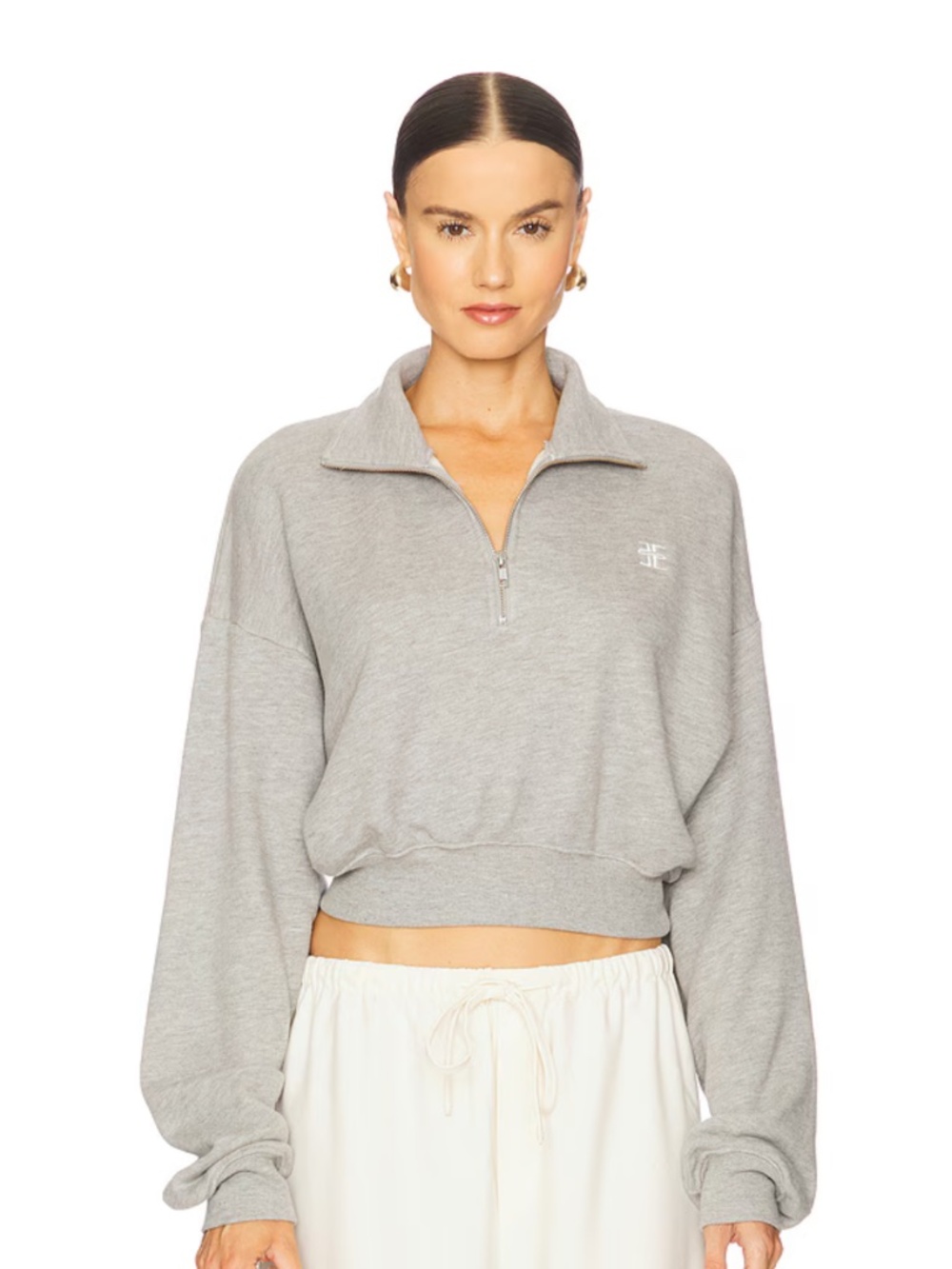 Eterne Gray half zip Neck Sweater